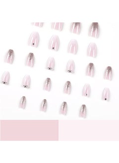 ZAYS 24Pcs Soft Gel Fake Nails Short, Salon Like Press on Nails Short, No Fade Out, Seamless Glue on Nails for Woman Nail ,The Middle East Girl (pink)  - Image 5
