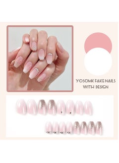 ZAYS 24Pcs Soft Gel Fake Nails Short, Salon Like Press on Nails Short, No Fade Out, Seamless Glue on Nails for Woman Nail ,The Middle East Girl (pink)  - Image 2