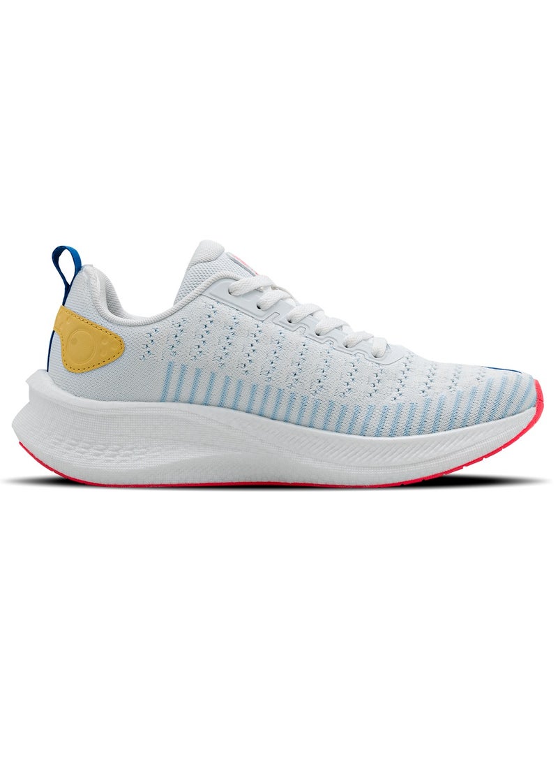 HUNDRED Hundred Sprintpace  Multipurpose Shoes | Running, Walking, Training, Gym & Jogging | Active Grip | HexaFoam Technology |Carbon Fibre Support Plate (White/Blue/Orange Red - EUR 40)  - Image 3