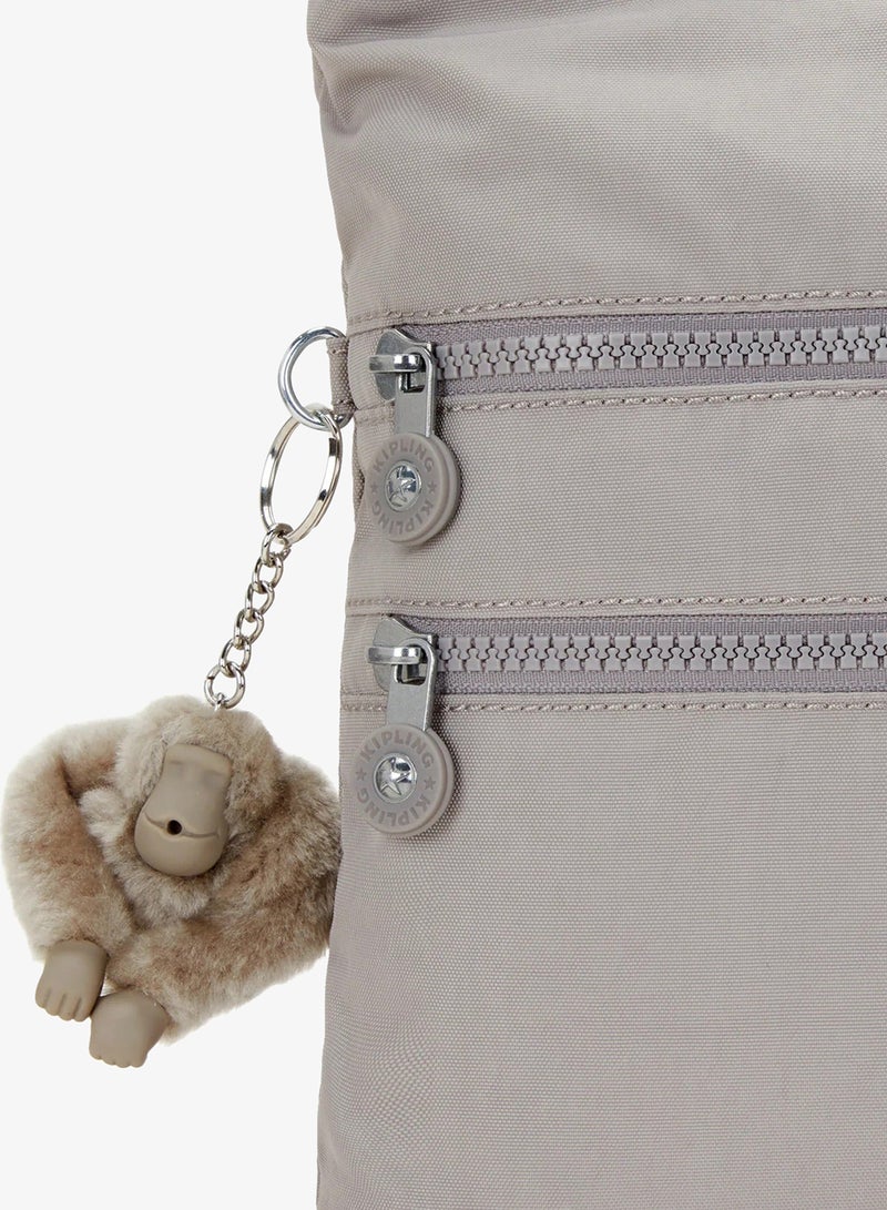 kipling Alvar Female Medium Crossbody Bag - Grey Gris - Image 5