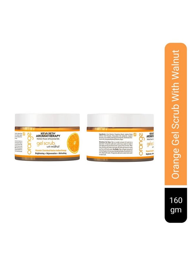 Keya Seth Aromatherapy Keya Seth Aromatherapy, Orange Gel Scrub, Vitamin C Enriched, Walnut Shell, Natural Exfoliation, Removes Dead Cells, Brightening, Refreshing- 160Gm  - Image 2