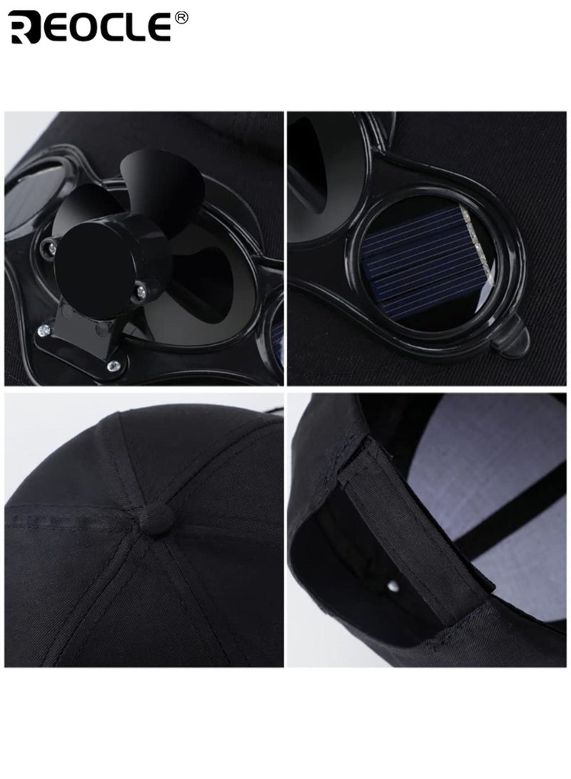 REOCLE Unisex Solar Powered Baseball Cap with Integrated Cooling Fan and Breathable Design Outdoor Sports Hat   for Summer Travel Hiking - Image 5