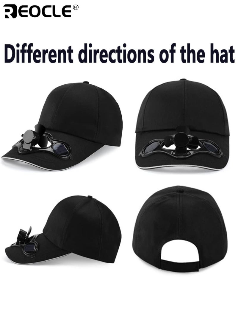 REOCLE Unisex Solar Powered Baseball Cap with Integrated Cooling Fan and Breathable Design Outdoor Sports Hat   for Summer Travel Hiking - Image 4