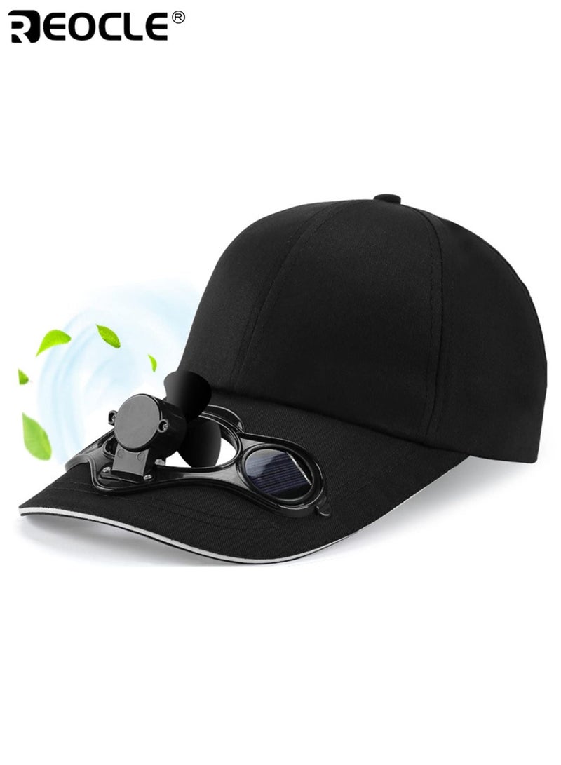 REOCLE Unisex Solar Powered Baseball Cap with Integrated Cooling Fan and Breathable Design Outdoor Sports Hat   for Summer Travel Hiking - Image 3