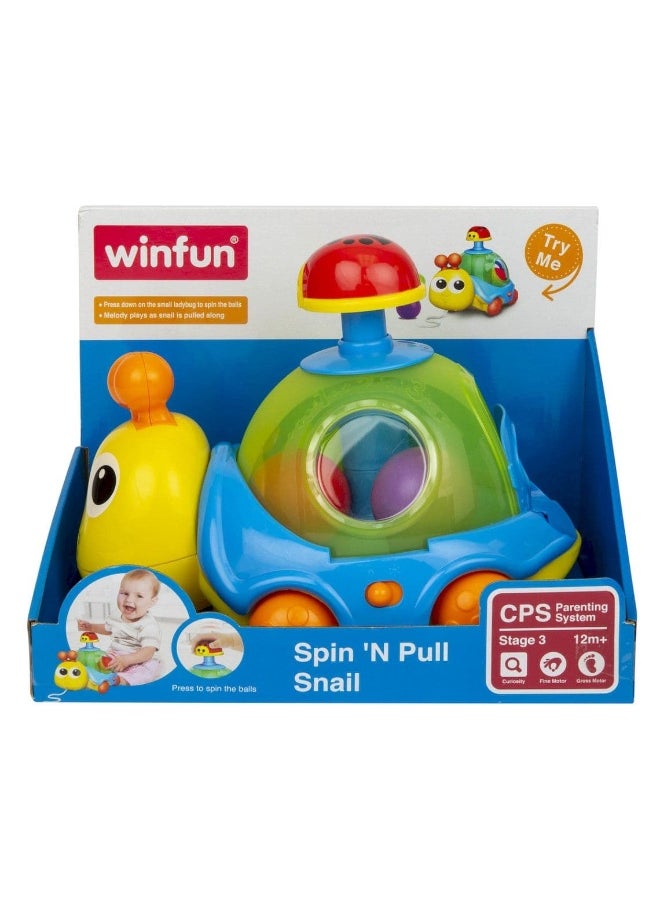 WinFun WinFun Spin 'N Pull Snail Pull Along Toy (19.1 x 21.6 cm)  - Image 1