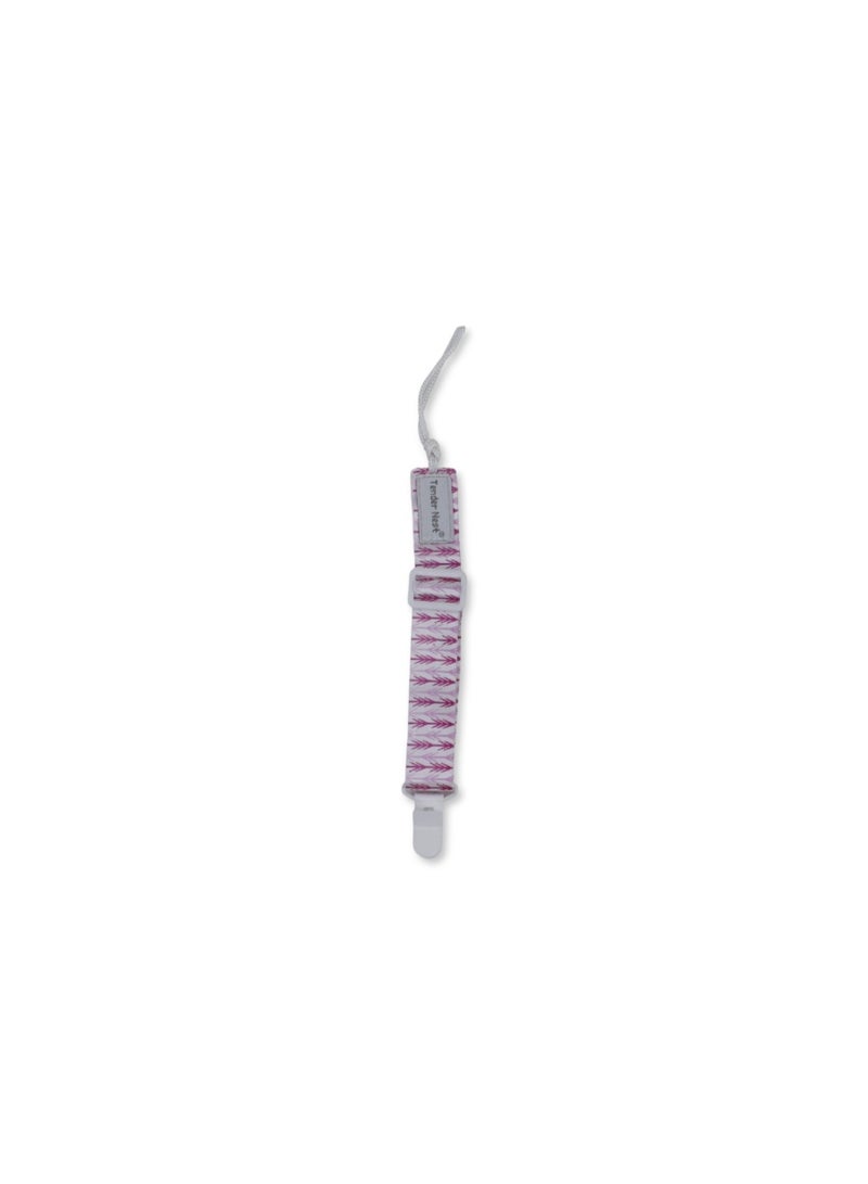 Cotton Soother Clip – Pink Arrow Design - Image 1