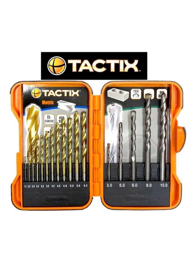 Tactix 17-Piece Break-Resistant Combo Metric Drill Bit Set with Plastic Storage Case Grey  - Image 2