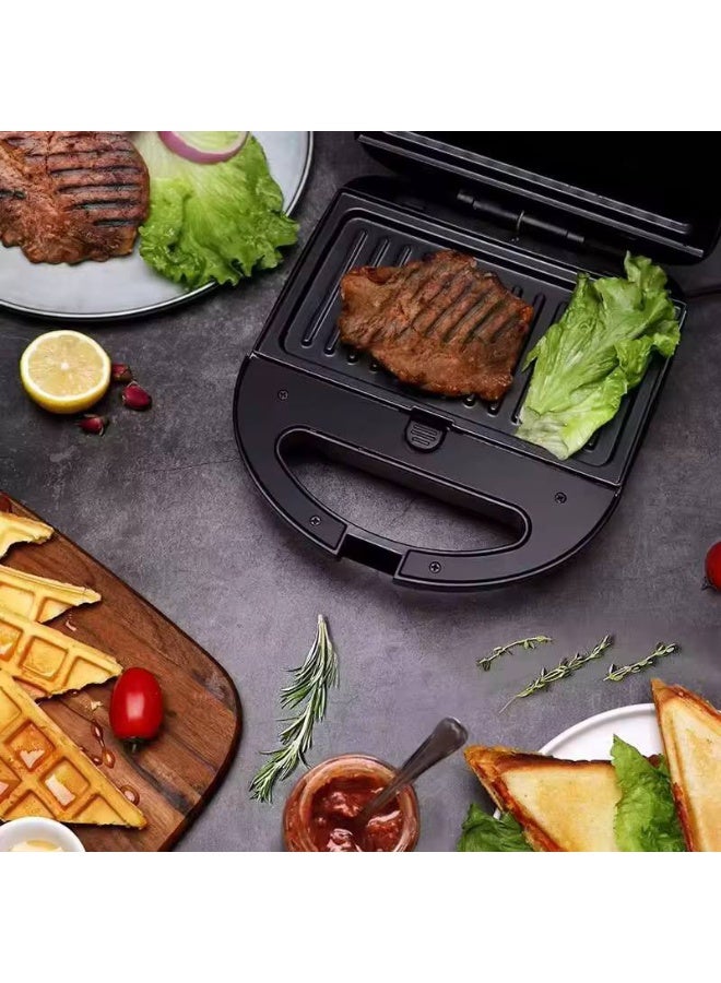 Eirls 750W sandwich maker featuring non-stick coated plates and easy cleanup. Equipped with dual indicator lights and built-in overheat protection system. - Image 5