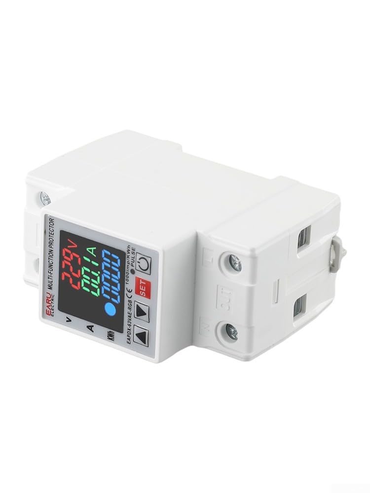 63A DIN Rail Mount Over Under Voltage Current Protection Relay with Display - Image 5