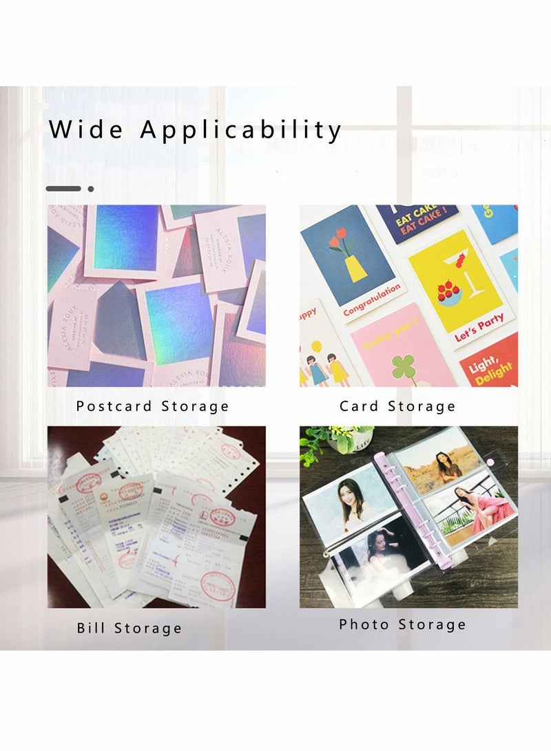 Captaintech Photo Album Refill Pages Ring Binder Pockets Page Pictures Postcard Sleeves Inner Style Archival 4x6 (A5 50 Covers) for 200 Photos - Image 4