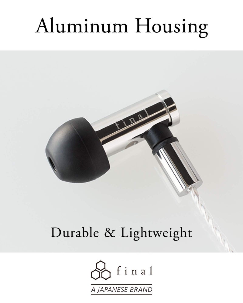final E5000 in Ear Isolating Earphones, 6.4mm Dynamic Driver, High-Resolution, Stainless Steel Housing, Detachable Silver-Coated MMCX Cable, Swing-Fit Eartips - Stainless Steel - Image 4