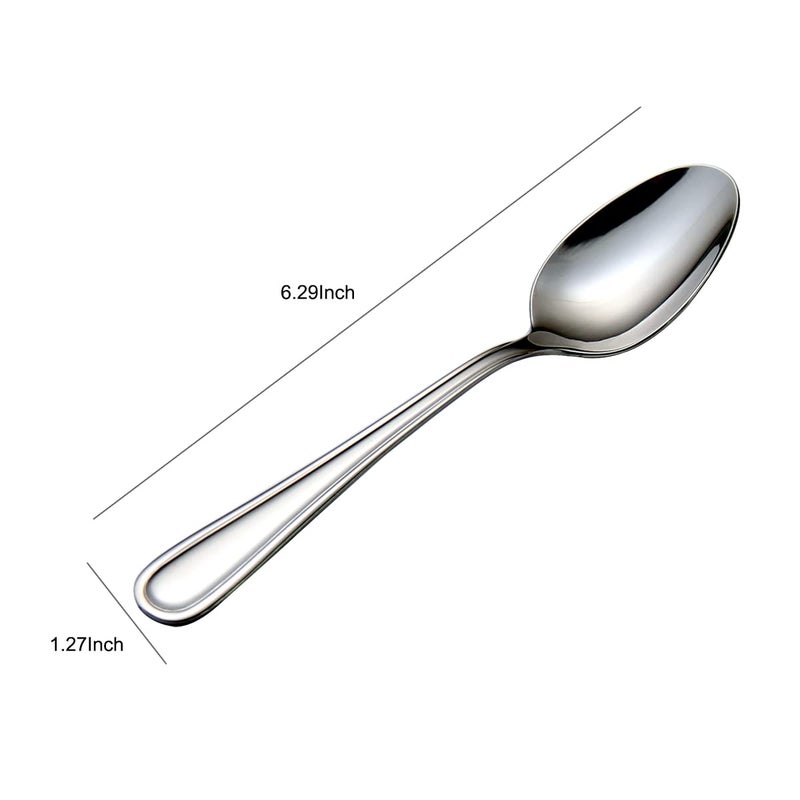 Hissf Teaspoons Stainless Steel 18/0 Tea Spoons 6 Pcs  6.29 Inches For Home  Kitchen Restaurant  Slilver - Image 5
