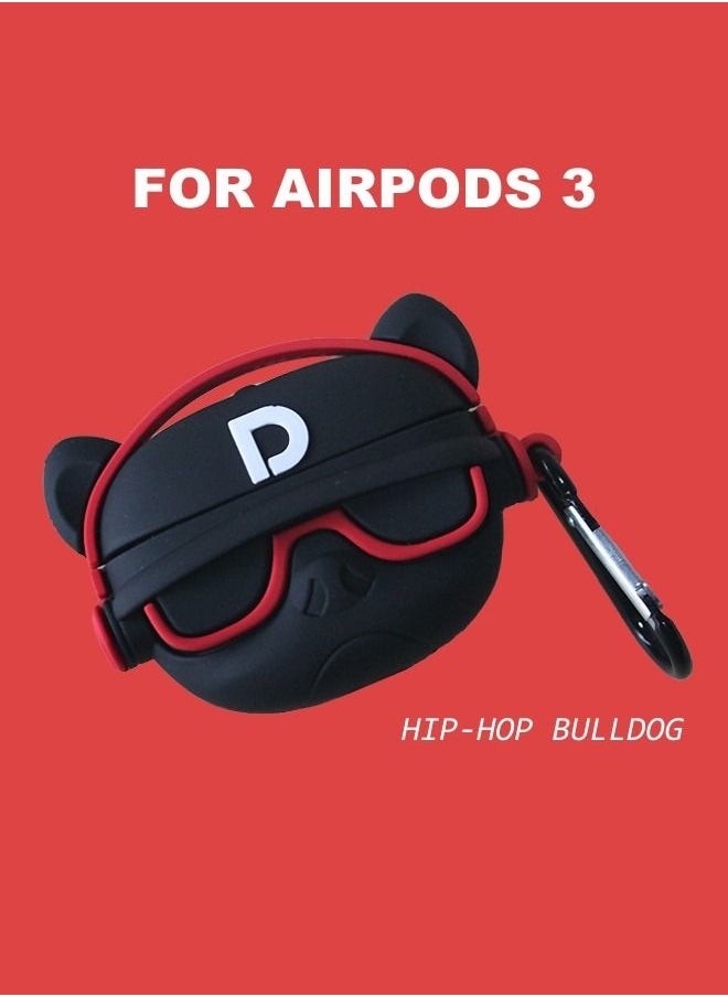WooFree - Cartoon Case Cover For Apple AirPods 3 Hip Hop Bulldog - Image 1