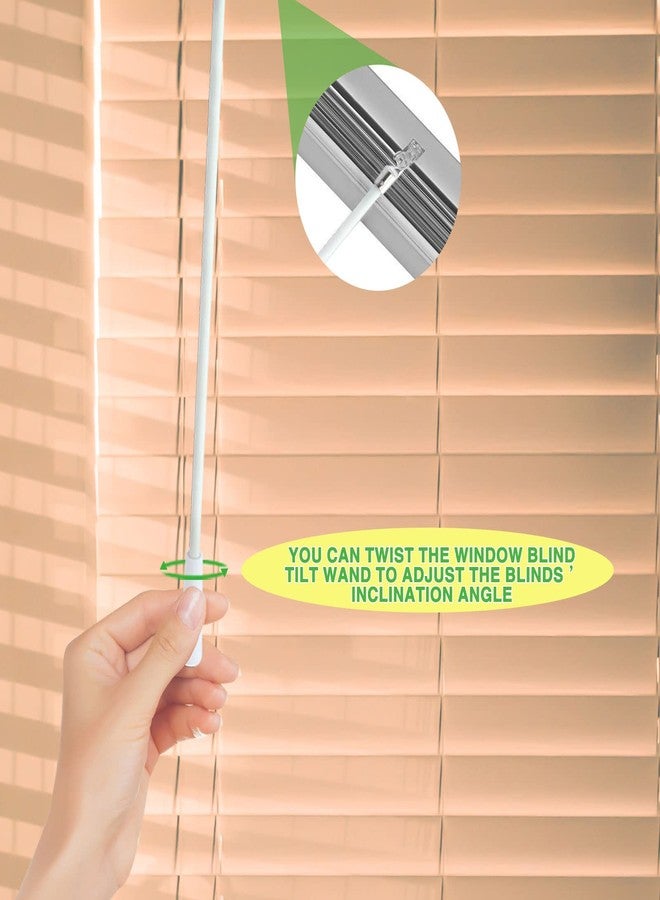 SNOMEL 2Pcs White Window Blind Tilt Wand with Metal Hook, 17in Fiberglass Blind Wand Vertical Blinds Replacement Parts, Window Blinds Rod Stick, Long Blind Opener and Closer for Door Curtain - Image 5