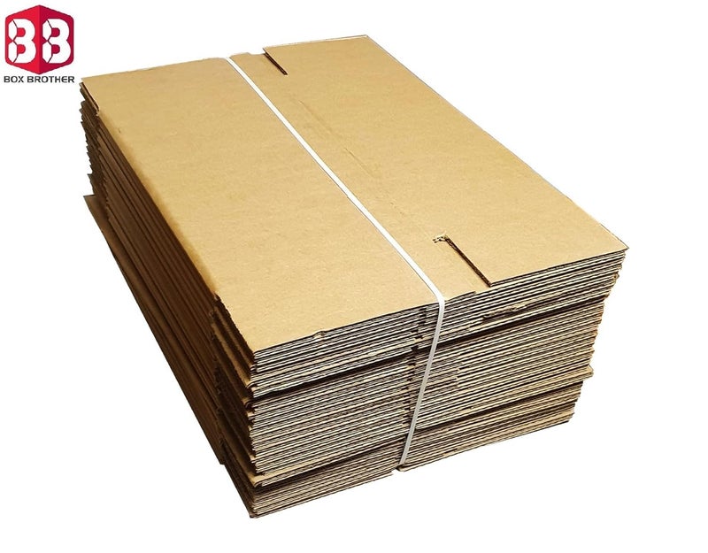 Box Brother 3 Ply Brown Corrugated Packaging Box Size: 8x4x4 Length 8 inch Width 4 inch Height 4 inch 3Ply Corrugated Packaging Box (Pack of 80) - Image 4