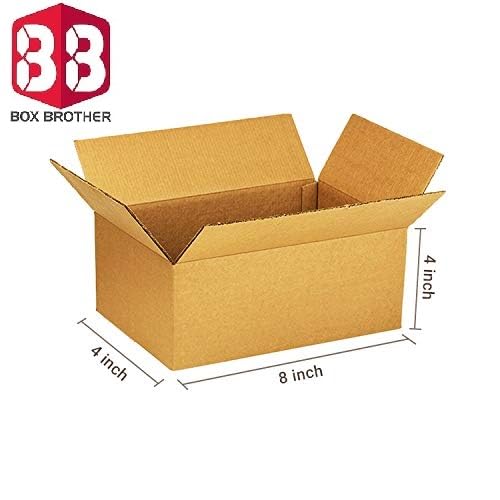 Box Brother 3 Ply Brown Corrugated Packaging Box Size: 8x4x4 Length 8 inch Width 4 inch Height 4 inch 3Ply Corrugated Packaging Box (Pack of 80) - Image 2