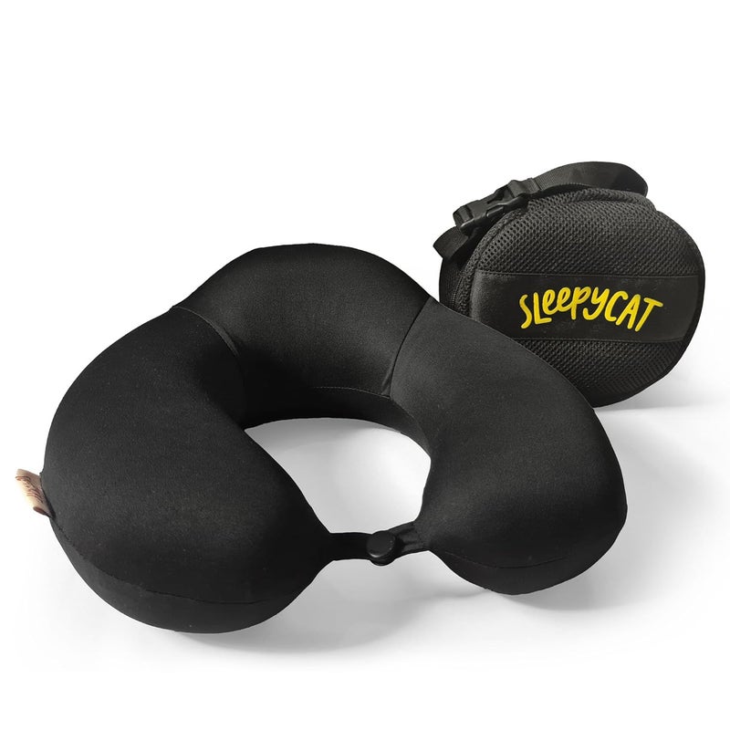 SleepyCat Travel Neck Pillow 10x9 inches Memory Foam Fill Portable Durable Breathable Standard Size 25cmX2286 cm - Image 1