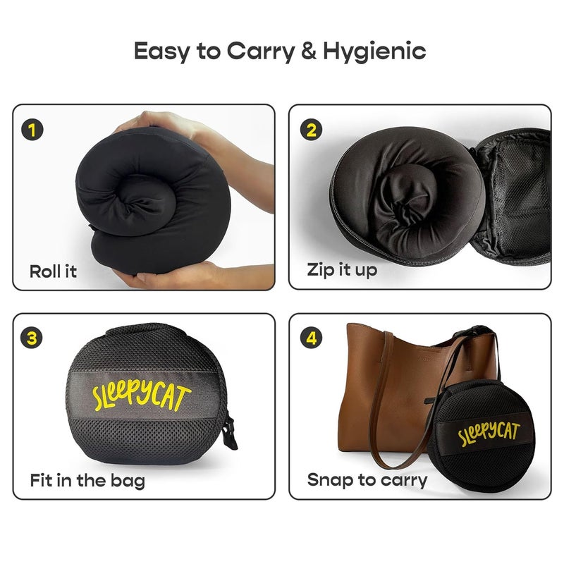 SleepyCat Travel Neck Pillow 10x9 inches Memory Foam Fill Portable Durable Breathable Standard Size 25cmX2286 cm - Image 3