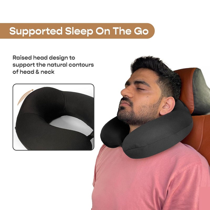 SleepyCat Travel Neck Pillow 10x9 inches Memory Foam Fill Portable Durable Breathable Standard Size 25cmX2286 cm - Image 2