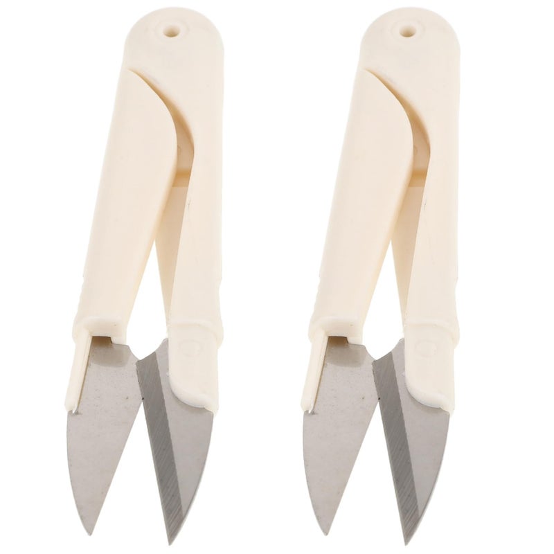 Stainless Steel U Shape Sewing Scissors 2 Pack Portable Crafting Tool for Thread Trimming - Image 2