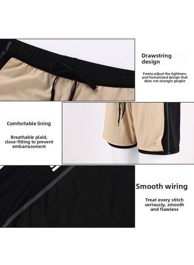 Generic - Swimming Trunks Men's Plus Size Plus Size Men's Adult Men's Anti-splashing Quick-drying Conservative Shorts Chubby Swimwear Age-reducing-Color:2307 Five-point Swimming Trunks- - Image 1