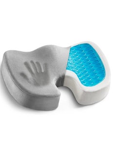 Gel Seat Cushion Non-slip Coccyx Memory Foam Seat Cushion - For Back Pain Relief, Tailbone Support, Sciatica, Healthy Posture, Office Chair, Car Seat, Travel, Driving, Wheelchair and more