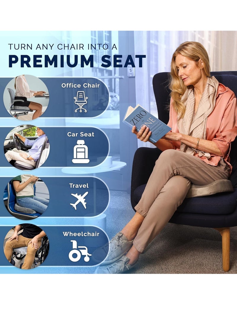 ComfiLife - Gel Seat Cushion Non-slip Coccyx Memory Foam Seat Cushion - For Back Pain Relief, Tailbone Support, Sciatica, Healthy Posture, Office Chair, Car Seat, Travel, Driving, Wheelchair and more - Image 1