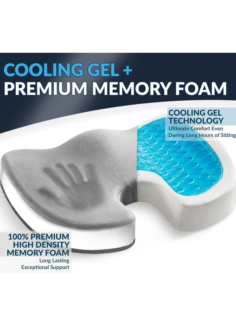 ComfiLife - Gel Seat Cushion Non-slip Coccyx Memory Foam Seat Cushion - For Back Pain Relief, Tailbone Support, Sciatica, Healthy Posture, Office Chair, Car Seat, Travel, Driving, Wheelchair and more - Image 1