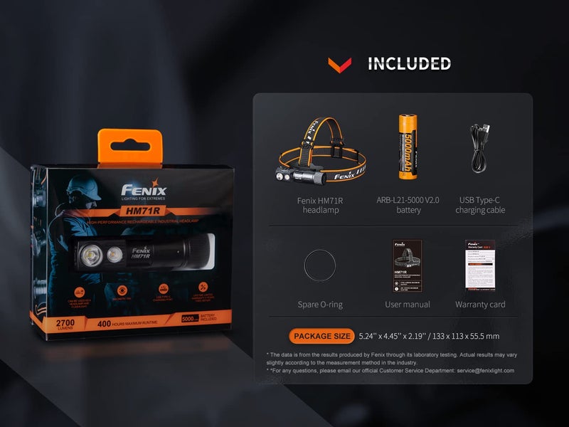 fenix Fenix HM71R Headlamp 2700 Lumen Super Bright USBC Rechargeable Spot Light Flood Light LShape 90 Degree Right Angle Flashlight Industrial Grade with White and Red LEDs - Image 4