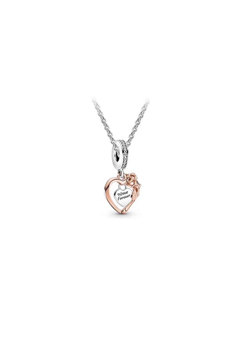 PANDORA - Pandora heart and rose necklace - Image 1