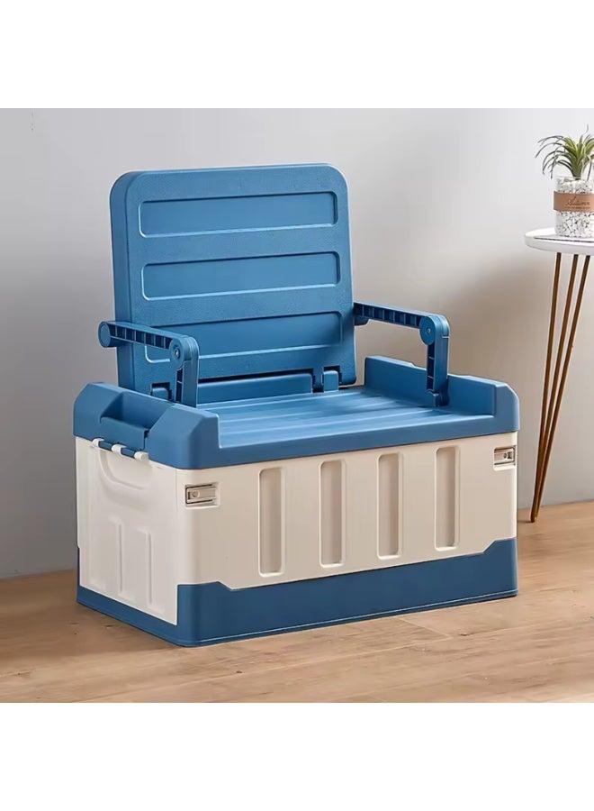 Manful Outdoor Large Trunk Storage Box with Lid for Outdoor 60L, Seatable Camping Organizer with Waterproof Bag, Multifunctional Collapsible Camping Storage Box for Outdoor Picnic, Car, Clothes - Image 1