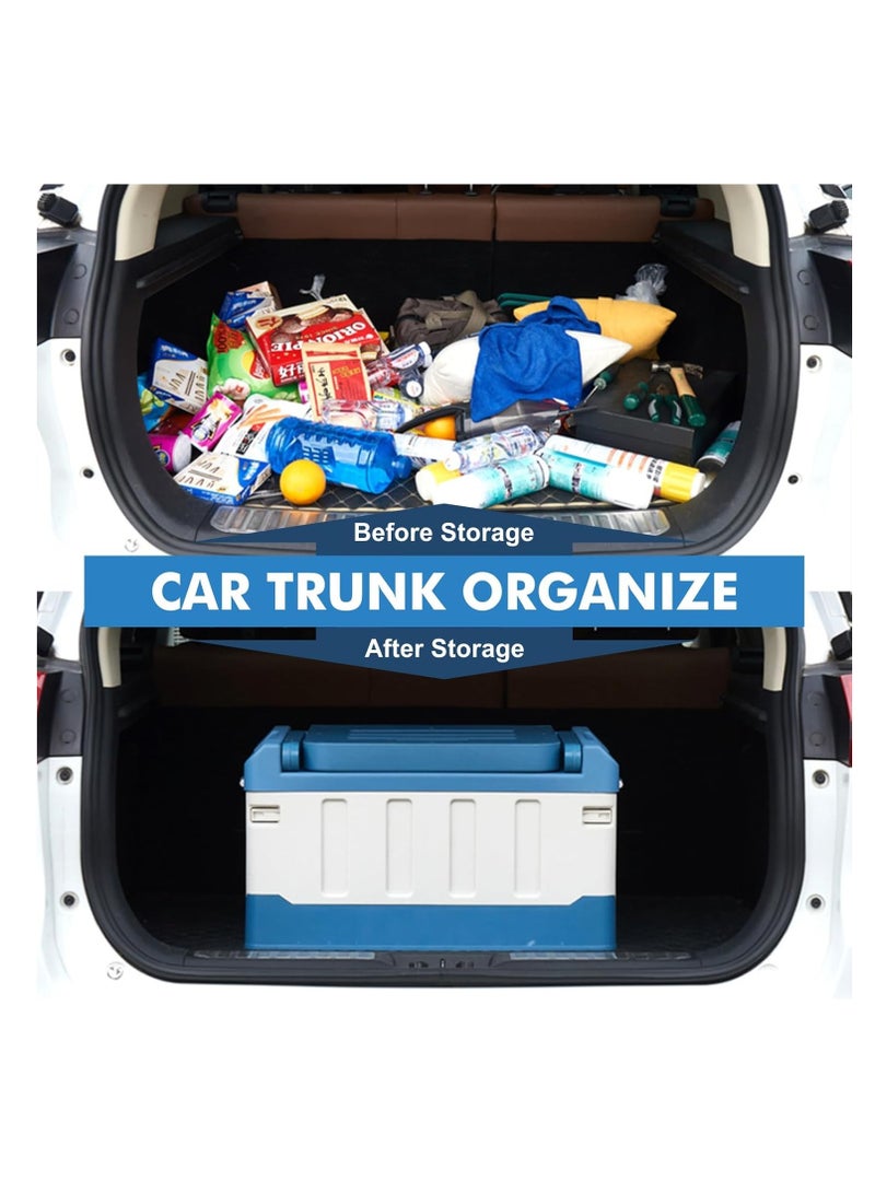 Manful Outdoor Large Trunk Storage Box with Lid for Outdoor 60L, Seatable Camping Organizer with Waterproof Bag, Multifunctional Collapsible Camping Storage Box for Outdoor Picnic, Car, Clothes - Image 2