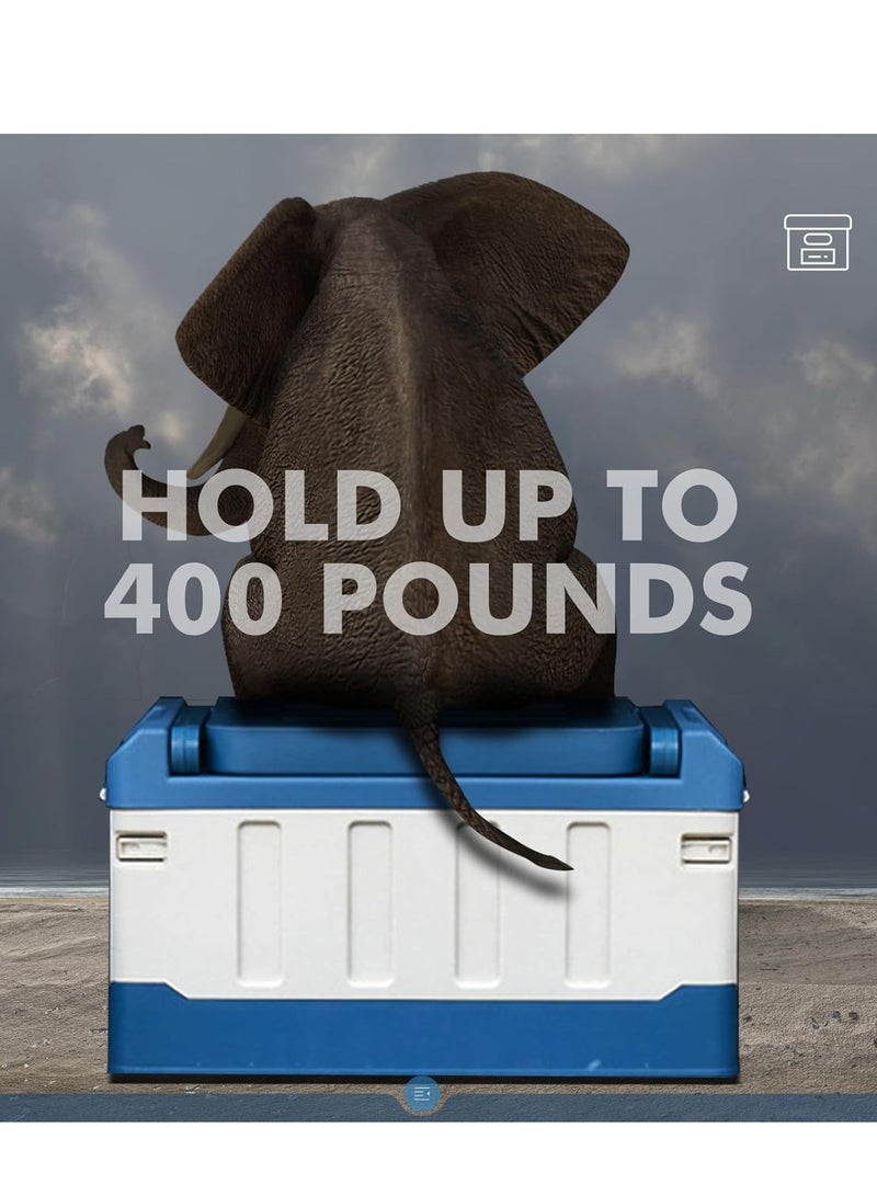 Manful Outdoor Large Trunk Storage Box with Lid for Outdoor 60L, Seatable Camping Organizer with Waterproof Bag, Multifunctional Collapsible Camping Storage Box for Outdoor Picnic, Car, Clothes - Image 4