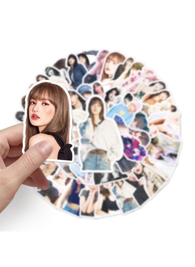 NIBEMINENT 50 Pcs Kpop BLACKPINK - LISA Deco Kit Waterproof Stickers, High Definition Printing Bright Colors, Suitable for Laptop Skateboard Luggage Water Bottle Guitar DIY - Image 3