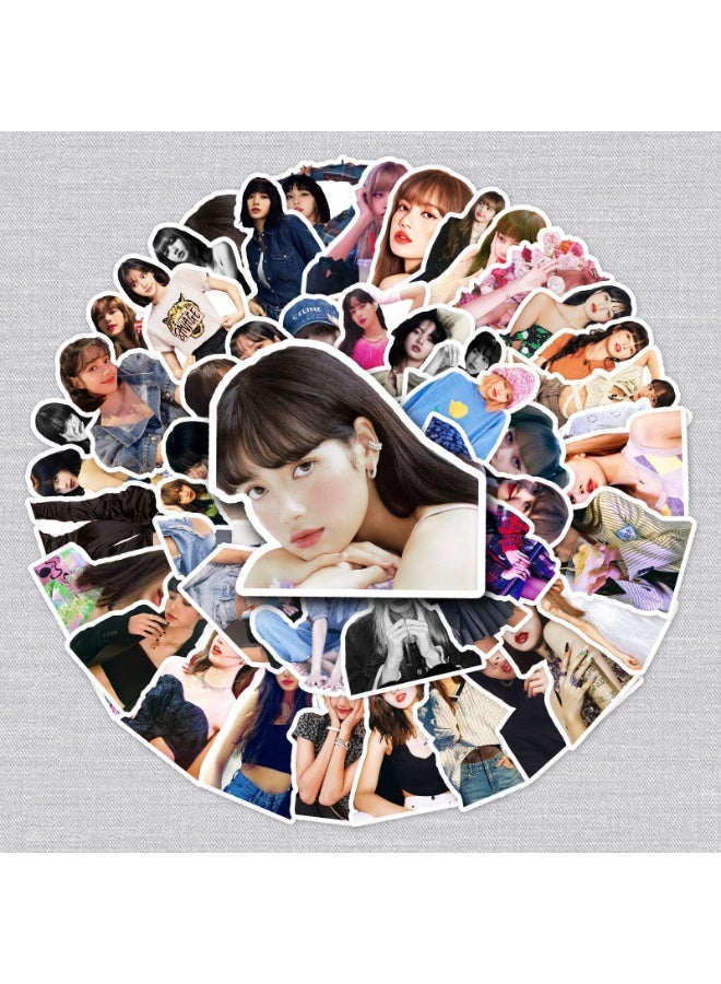 NIBEMINENT 50 Pcs Kpop BLACKPINK - LISA Deco Kit Waterproof Stickers, High Definition Printing Bright Colors, Suitable for Laptop Skateboard Luggage Water Bottle Guitar DIY - Image 2