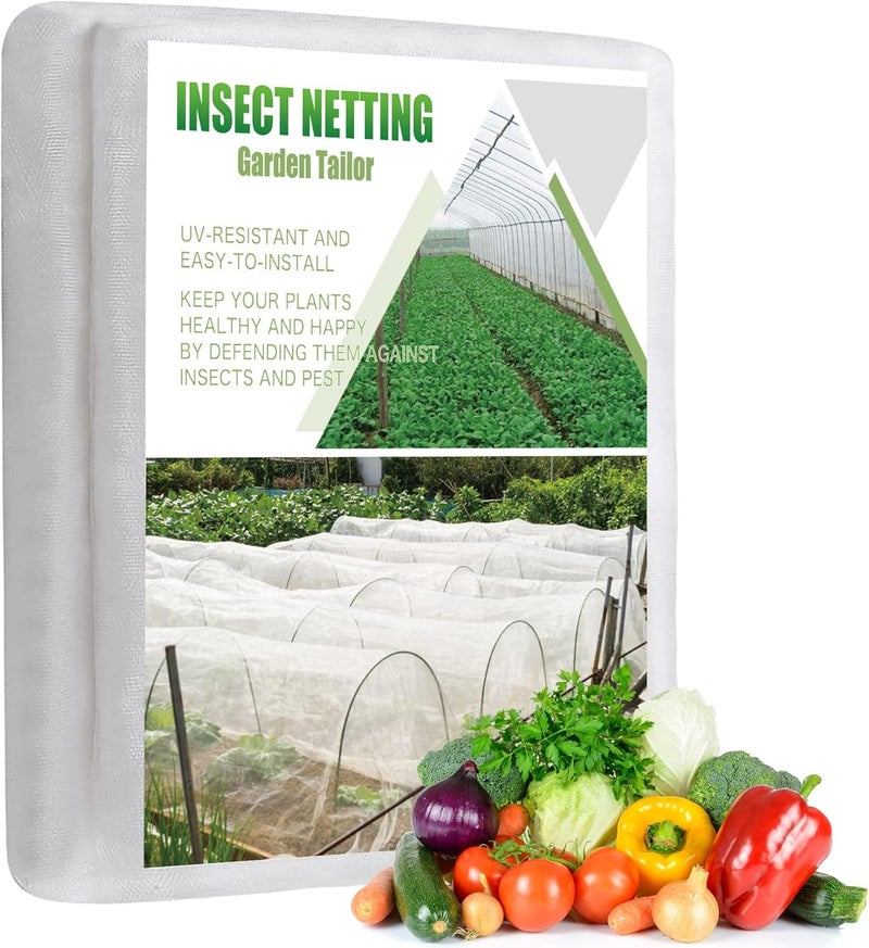 Garden Tailor Garden Insect Netting Pest Barrier: 4'x10' Bug Netting for Garden Protection Mosquito Net Fine Mesh Cicada Tree Net Greenhouse Row Cover for Crops Plants Vegetables Flowers Fruits Silver - Image 3