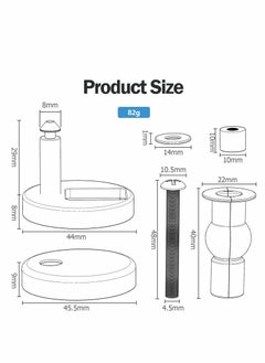Excefore Toilet Seat Hinges Top Fixings,2 Pcs Quick Release Toilet Seat Fixings Universal Toilet Seat Hinge Fittings for WC Toilet Blind Holes  - Image 5