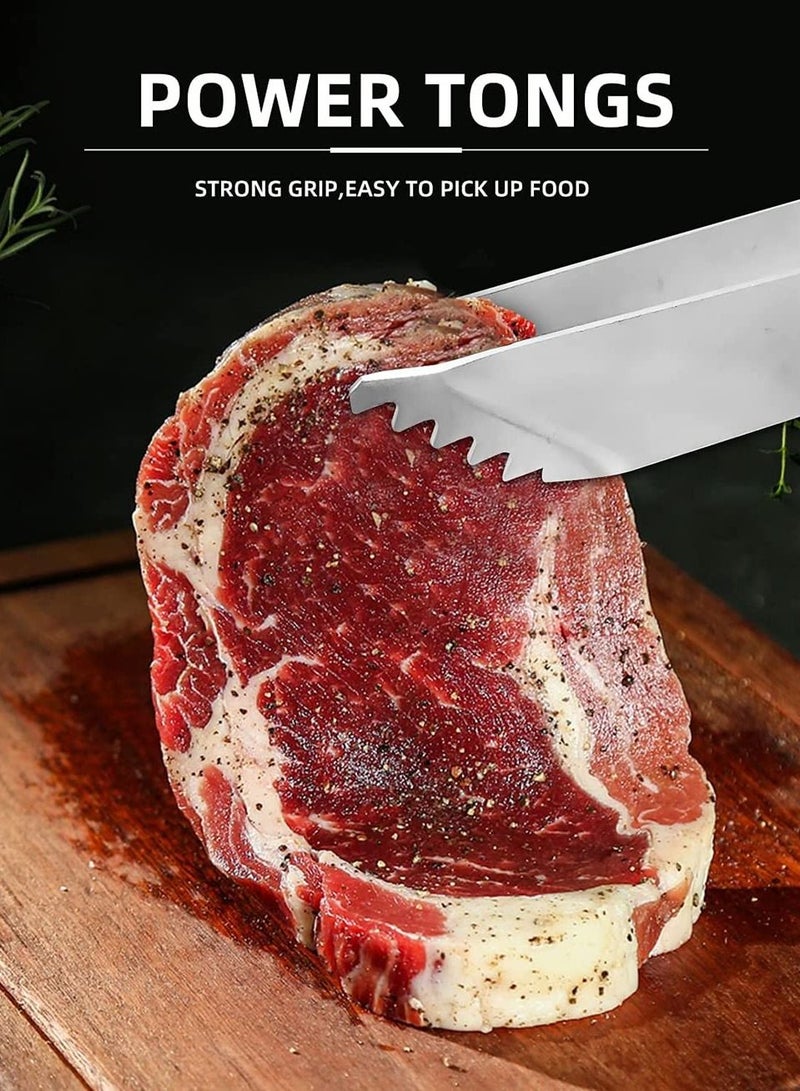 SYOSI طقم شوي ديلوكس، ملحقات الشواء للتخييم والشواء في الفناء الخلفي، طقم شوي مكون من 18 قطعة، أدوات شواء متينة مصنوعة من الفولاذ المقاوم للصدأ، طقم هدايا ملحقات الشواء للمحترفين للرجال والنساء - Image 3