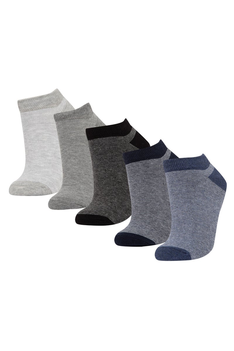 DeFacto Multicolour Man Boy 5 Piece Cotton Ankle Socks Casual - Image 1