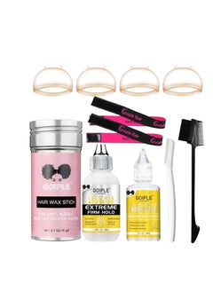 Goiple Lace Wig Glue Kit Lace Front Glue Kit for Wigs, Strong Hold Glue for Wigs and Hair Systems Invisible Bonding, Wig Adhesive Hair Glue, Wig Remover, Hair Wax Stick, Edge Band, Razor & HD Wig Cap  - Image 1