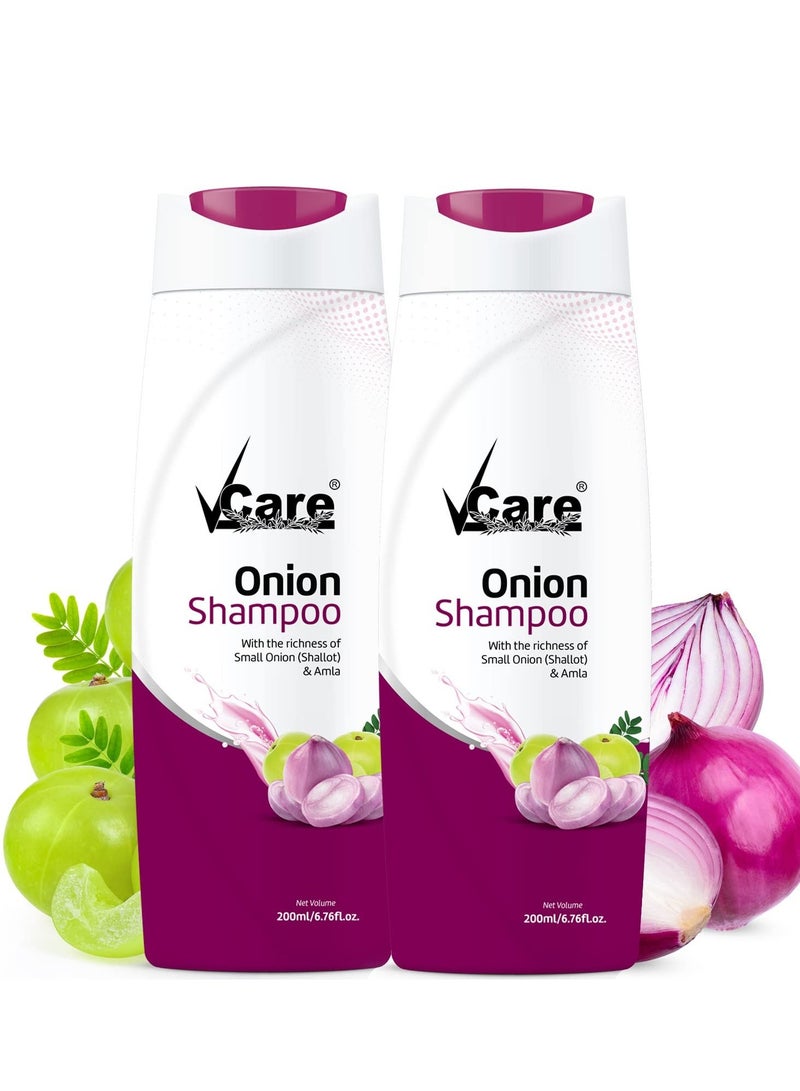 VCare Onion Shampoo for Hair Growth 200ml and Hair Fall Control Pack Of 2 - Image 1