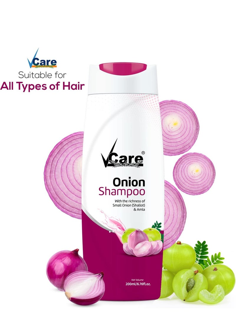 VCare Onion Shampoo for Hair Growth 200ml and Hair Fall Control Pack Of 2 - Image 3