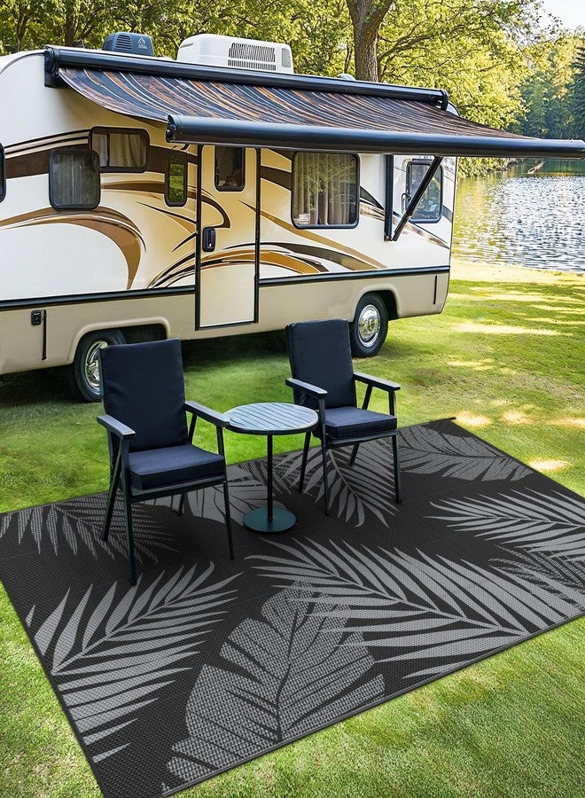 sarben Outdoor Rug 5’x8’ Waterproof for Patio Clearance, Reversible Indoor Outdoor Plastic Straw Camping Rug Carpet, RV Mat, Large Area Rug for Deck, Backyard, Balcony, Porch, Beach, Black & Grey - Image 5