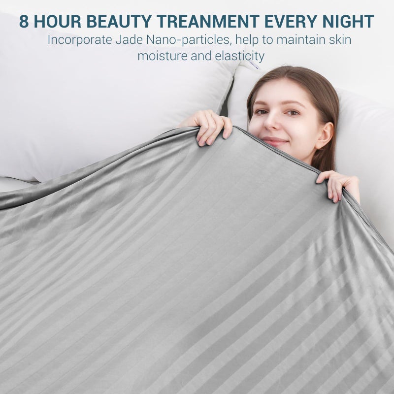 اليجير تبرد التبريد الثوري الأنيق يمتص الحرارة للحفاظ على جسمه باردًا للعرق الليلي قوسًا مزدوجًا قوسًا-chill3.0 ألياف التبريد Q-Max> 0.5 بطانيات باردة الصيف خفيفة الوزن للنوم 51 × 67 - Image 4