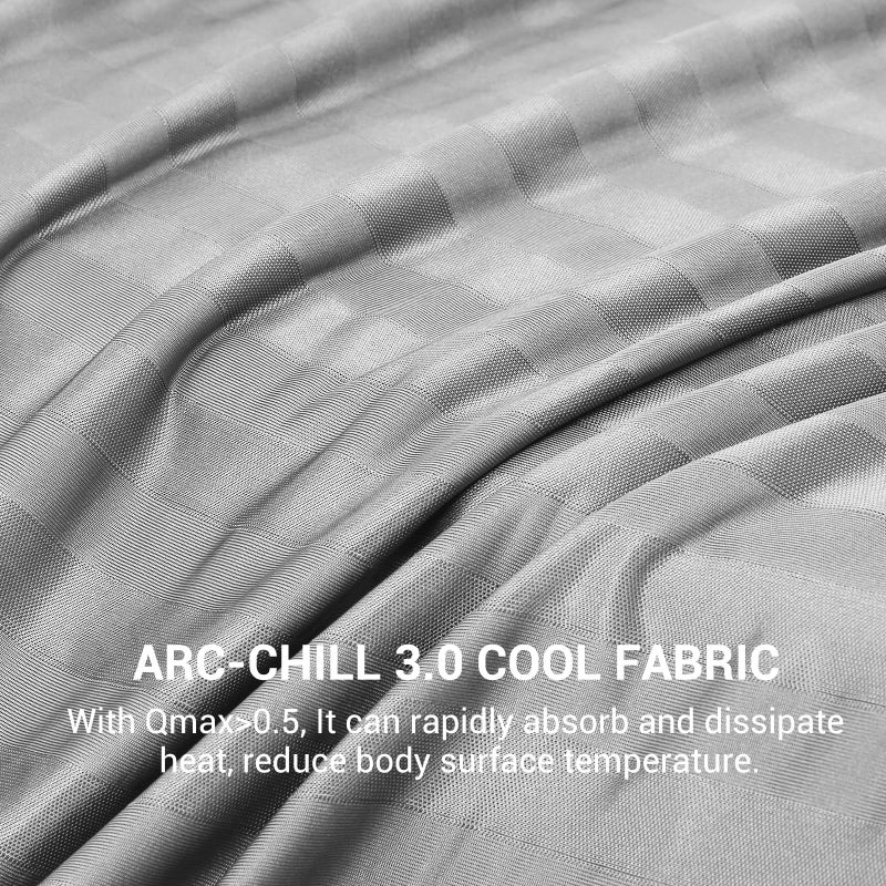 اليجير تبرد التبريد الثوري الأنيق يمتص الحرارة للحفاظ على جسمه باردًا للعرق الليلي قوسًا مزدوجًا قوسًا-chill3.0 ألياف التبريد Q-Max> 0.5 بطانيات باردة الصيف خفيفة الوزن للنوم 51 × 67 - Image 3