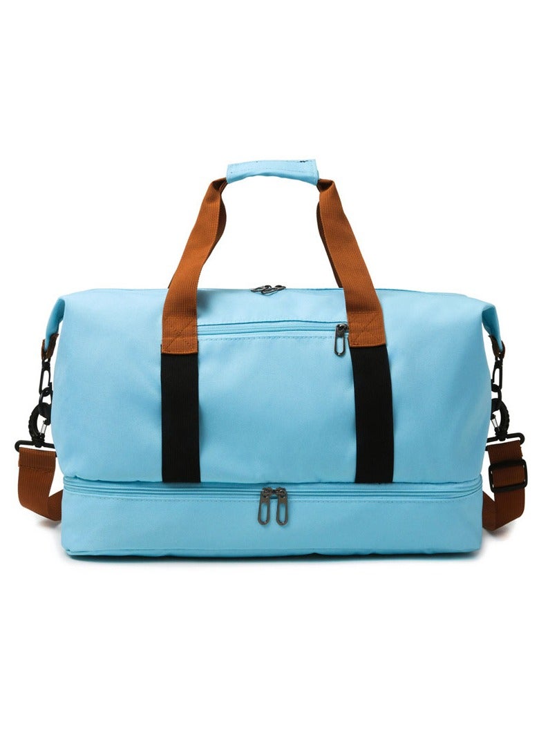 Fashion travel bag large capacity sports bag, portable luggage bag, travel handbag, dry and wet separation handbag - Image 1
