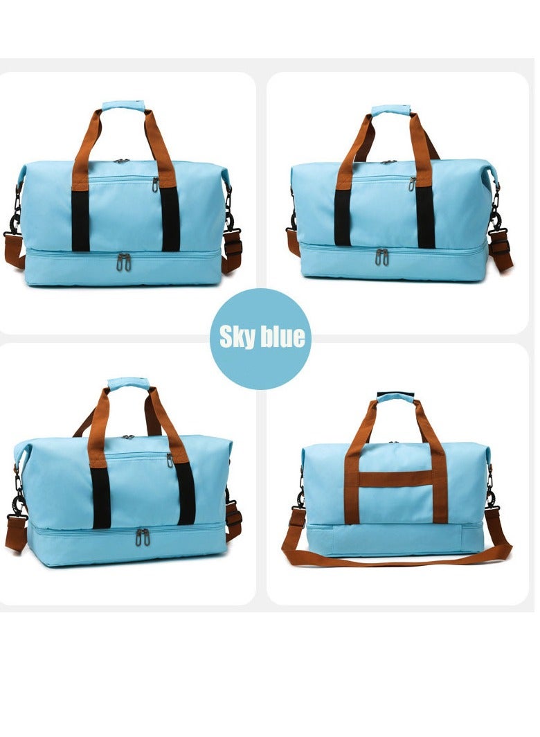 Fashion travel bag large capacity sports bag, portable luggage bag, travel handbag, dry and wet separation handbag - Image 2