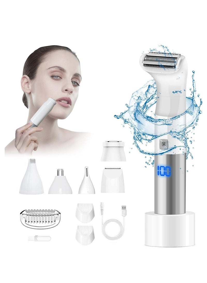 general 6 in 1 with LED Display Electric Razor for Women Wet & Dry Lady Shaver, Portable Waterproof Bikini Trimmer, Cordless Body Hair Removal for Face Nose Legs Underarms and Bikini Line - Image 1