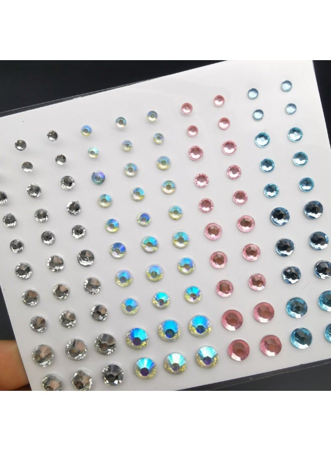 كيفية ملصقات الماس الأكريليك بأحجام مختلفة، ماسات مركز الحاجب اللؤلؤي للوجه، ماسات ماء المكياج، ماسات دموع زينة الوجه، ملصقات ماسية ملونة لمكياج العيون - Image 1