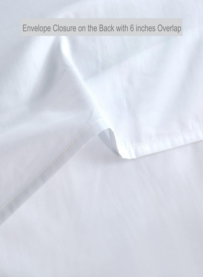 THE COTTON & SILK®️ 100% Luxury Long-Staple Cotton Pillow Sham/Pillowcase, Set of 2, with Envelope Closure on The Back, White, Standard/Full Size - Image 4